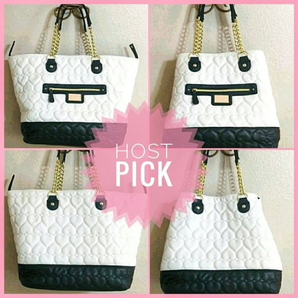 Betsey Johnson Handbags - Large Betsey Johnson Convertible Heart Quilt Tote